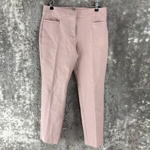 Ann Taylor Size 2 Ankle Stretch Flat Front Pants Pink Button Zip Casual